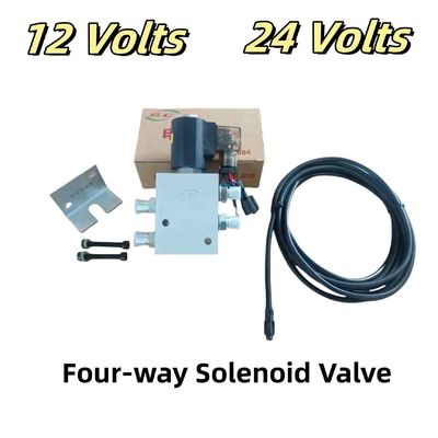 Válvula de solenoide de cuatro vías para grabador de excavadoras 12 voltios / 24 voltios